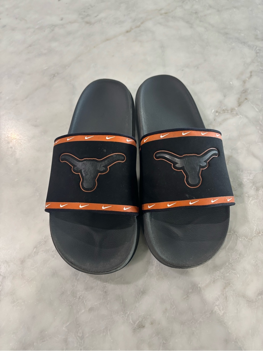 Nike Texas Longhorns Black Burnt Orange Slide Sandals Mens 13 DD0550-001 - Picture 2 of 5